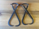 (2) Antique Cast Iron Ice Hooks