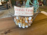 Vintage Egg Basket Display