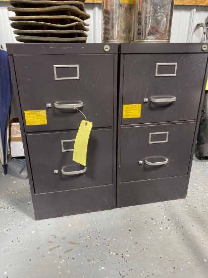 (2) two drawer Metal files