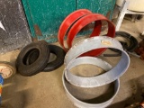 (4) International 4 by 20 Inch Wheel spacers, (2) Wheelbarrow Tires