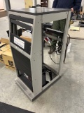 audio server cabinet with power strip