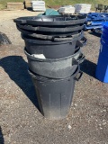 3 garbage cans used for cans