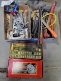 Allan keys, drivers, hammer, vise, socket set, wrenches