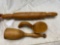 Antique curly maple wood utensils