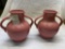 Fiesta Millennium vases with handles- discontinued color rose
