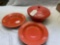 Fiesta covered casserole dish, soup bowls- discontinued color persimmon