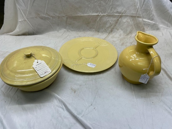 Fiesta pitcher, covered casserole, serving tray