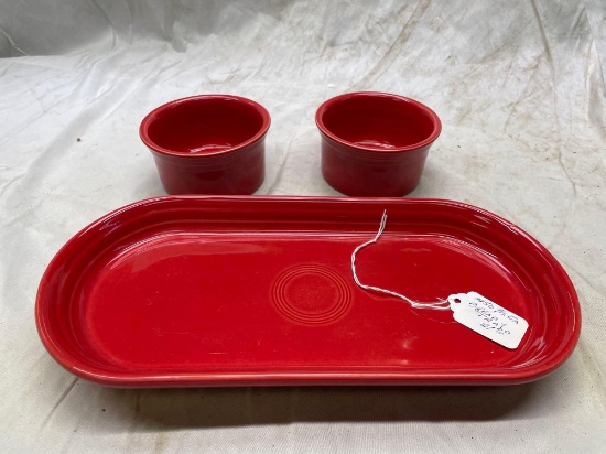 Fiesta bread tray, bowls