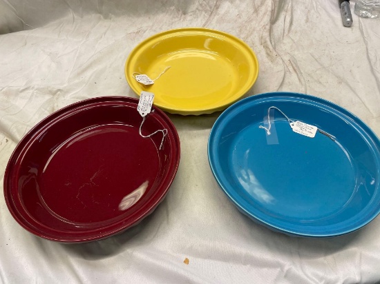 (3) discontinued Fiesta pie plates