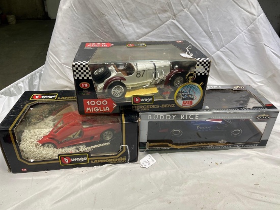 (3) Burago model cars