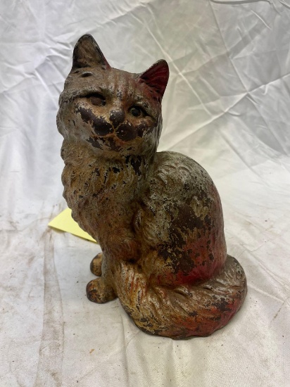 Cast iron cat doorstop