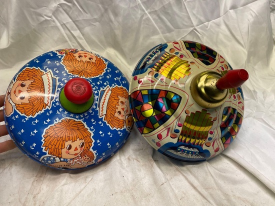 Early metal spinning tops