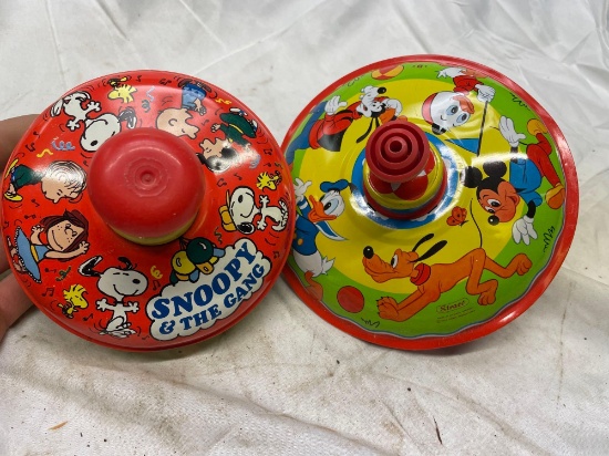 Early metal spinning tops