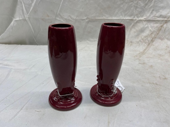 Fiesta bud vases- discontinued color cinnabar