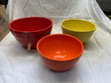 (3) Fiesta mixing bowls