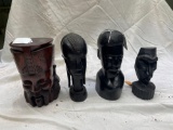 African hand carved heads