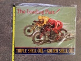 Tin Triple Shell oil Sign