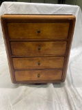 Antique wood box with drawers