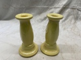 Fiesta candle holders- discontinued color yellow