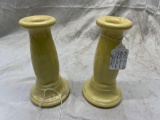 Fiesta candle holders- discontinued color yellow