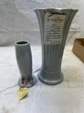 Fiesta vase and bud vase- discontinued color pearl gray