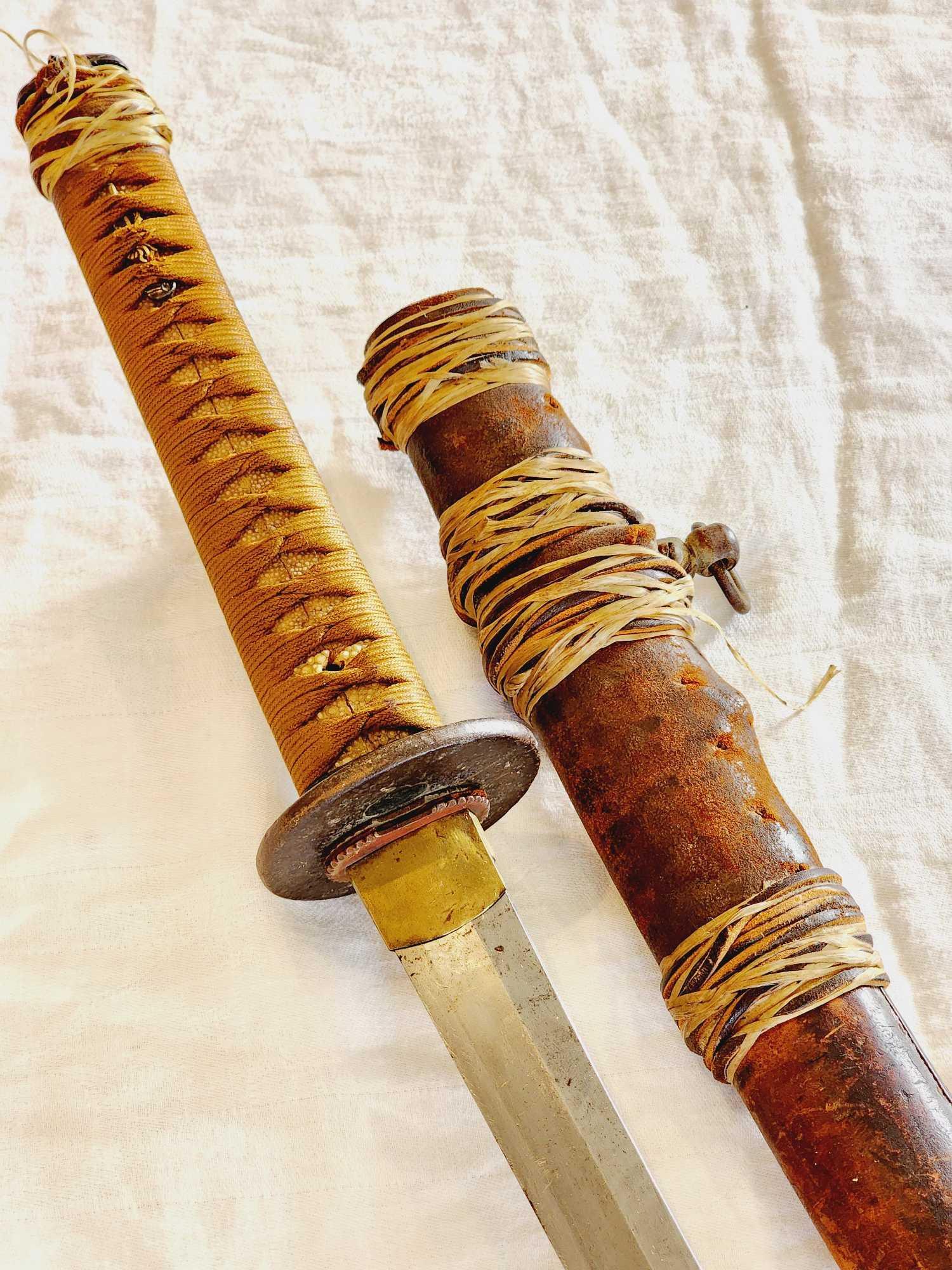 Antique Japanese Samurai sword w/ Tsuba & | Proxibid