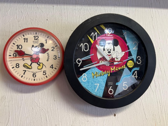 (2) Vintage Mickey Mouse Clocks