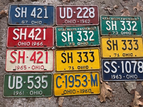 (11) Vintage License Plates From 1960s and 1970s