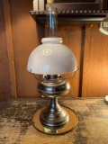 Vintage Oil Lamp, Mirror Tray