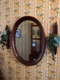 Oval Mirror and Sconces