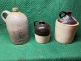 (3) Crock Jugs