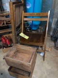 (2) Vintage Wood Chairs, (2) Wood Crates