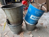 Metal Buckets and Kerosene Can