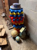 Globes, Vase, Building Toys