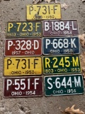 (9) Vintage License Plates From 1950s