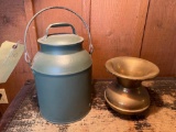 Vintage Spittoon and Milk Can