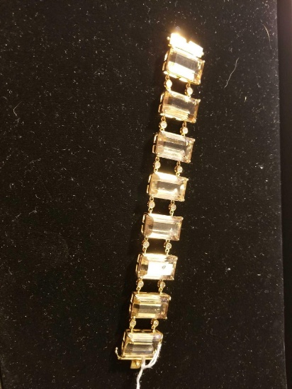 Ladies bracelet with 8 large stones, 18k yellow gold