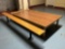 wooden locker room bench, stretching table without pad