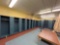 8 sections of lockers with 3 metal double door cabinets