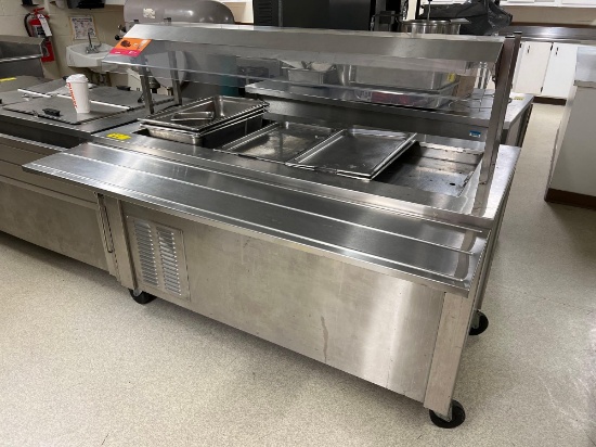 Stainless Steel Steam Table with Sneeze Guard Shelf