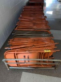 Metal Folding Chairs on Cart, Approx 63 Total