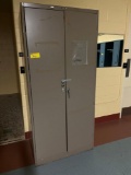 6 sections of lockers & double door cabinet