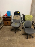 Office Chairs, Microwave Stand and contents