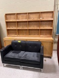 2 cushion love seat, large wood magazine information rack