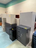 large grouping of metal file cabinets