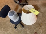 table lamp- office chair- fan