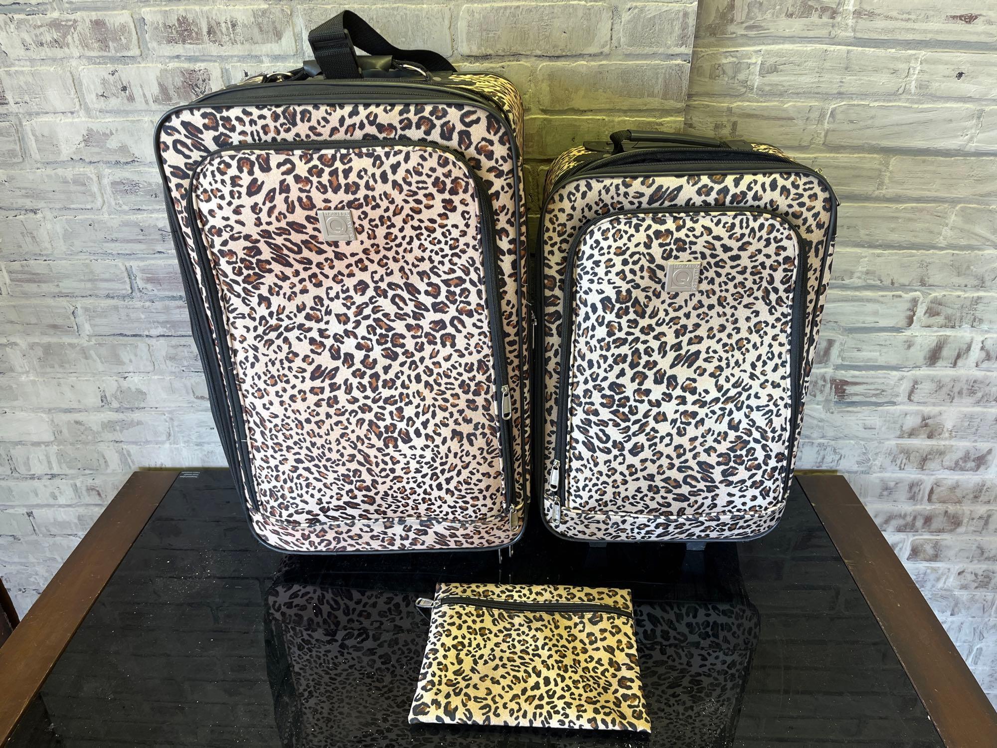 Travel Quarters cheetah print luggage Proxibid