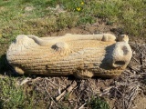Folk Art Snake on log carved sandstone