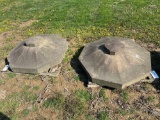 (2) Octagonal Sand Stone Gate Post Caps