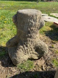 Carved sandstone stump